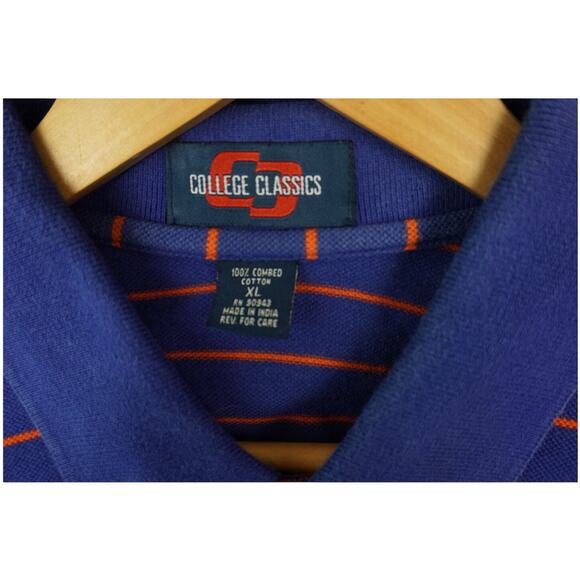 Vintage Florida Gators Men’s Striped Polo Shirt XL Blue Orange College Football - Picture 6 of 8